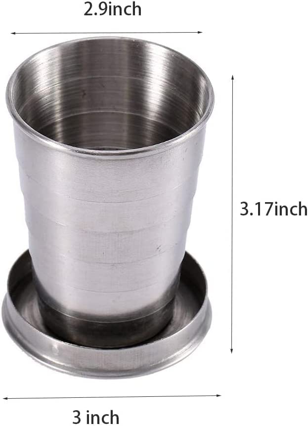 Portable Stainless Steel Collapsible Travel Cup with lid