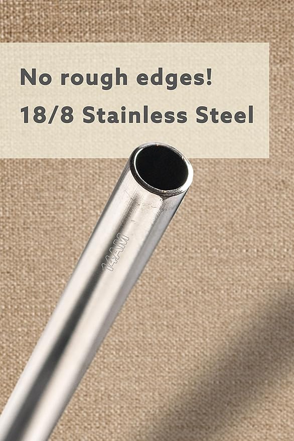 Eco Friendly Steel Straws + Straw Cleaning Brush