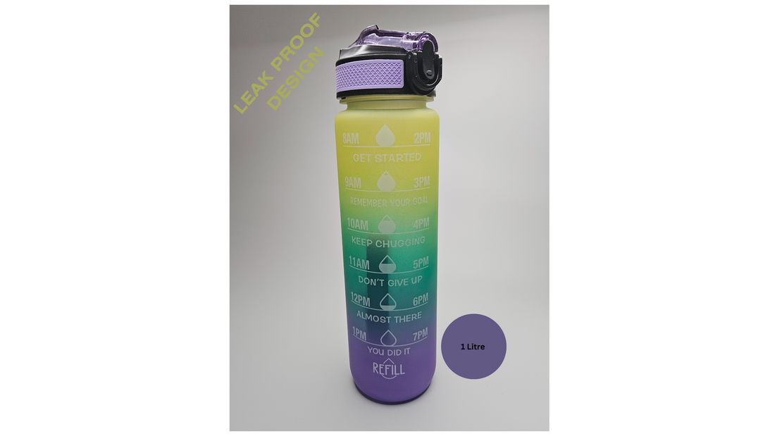 Motivational water bottle Leakproof Sturdy BPA Free (1 Litre)