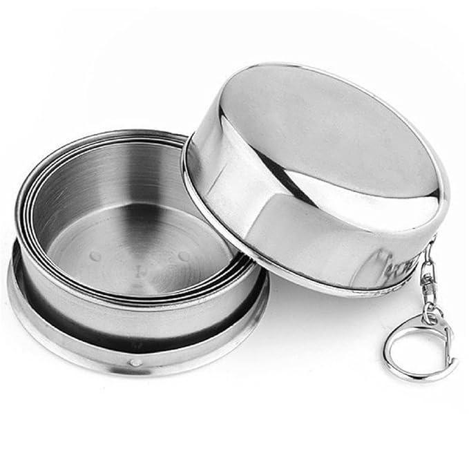 Portable Stainless Steel Collapsible Travel Cup with lid