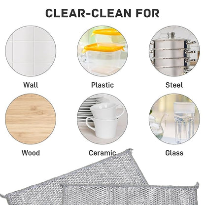 Non-Scratch Kitchen Cleaning Pads (10, Silver)