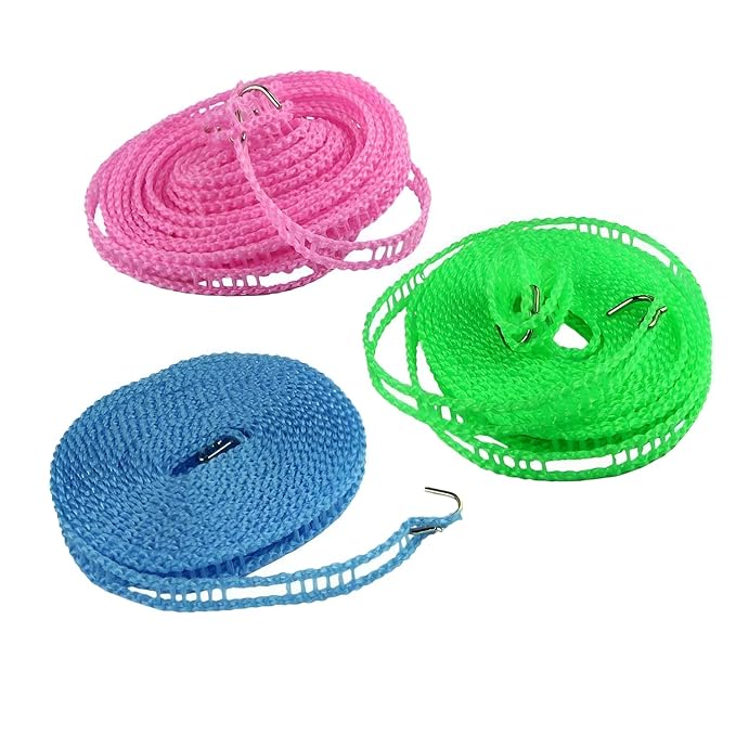 Clothes Drying Nylon Rope with Hooks (5 Meter)